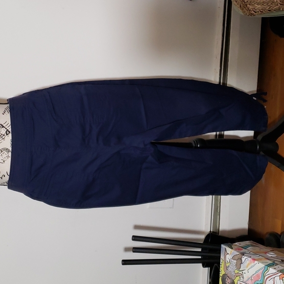 Basic Editions Navy Cropped Pants size L - Picture 2 of 3